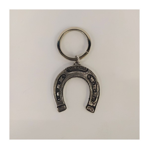 Portachiavi ferro di cavallo ottone con bagno argento. CM 8/10 MADE ITALY