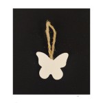 Decorazione forma farfalla in legno/juta. CM 4