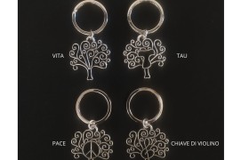 P/chiavi albero ottone bagno argento CM 7.5 MADE IN ITALY