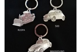 Portachiavi in ottone con bagno argento CM 8. MADE IN ITALY