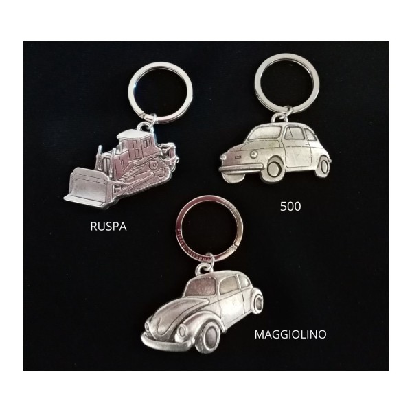 Portachiavi in ottone con bagno argento CM 8. MADE IN ITALY