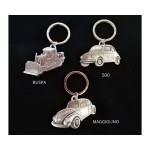 Portachiavi in ottone con bagno argento CM 8. MADE IN ITALY