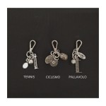 Portachiavi sport in ottone con bagno in argento. CM 5 circa. MADE IN ITALY