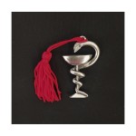 Calice farmacia metallo e argento con nappa cm.6. MADE IN ITALY
