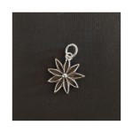 Ciondolo fiore in ottone con bagno in argento CM 2.5 MADE IN ITALY