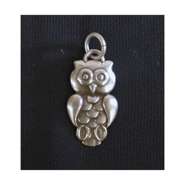 Ciondolo gufo in ottone con bagno in argento CM 4 MADE IN ITALY