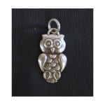 Ciondolo gufo in ottone con bagno in argento CM 4 MADE IN ITALY