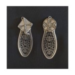 Segnalibro metallo e argento quadrifoglio o sole cm. 7x3. MADE IN ITALY