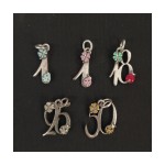 Ciondoli in ottone con bagno argento con numeri. CM 3.5 circa MADE IN ITALY