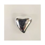 Cuore ceramica argento con calamita. CM 3.5