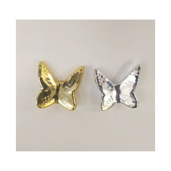 Farfalla ceramica oro o argento con calamita. CM 4.5x5
