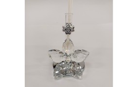 Profumatore cristallo fiore con placca 25°.MIS.6X H9,5CM