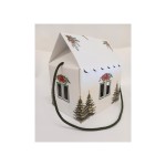 Scatola casetta cartoncino bianco  con manico corda MIS.20X14 H14CM