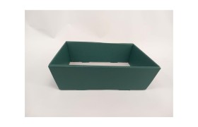 Vassoio cartoncino fibra verde MIS.23X17 H8CM