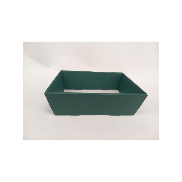 Vassoio cartoncino fibra verde MIS.23X17 H8CM