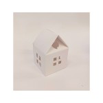 Scatolina cartoncino fibra bianco forma casetta CM 5.5x5.5 H 8