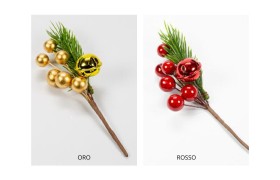 Pick natale con bacche e sonaglio.H14CM