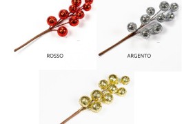 Rametto bacche glitterate H12CM