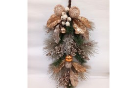 Composizione ramo natale platino CM68X38