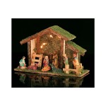 Presepe 9 personaggi in poliresina e luce led MIS.32X13 H21CM