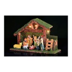 Presepe 9 personaggi in poliresina e luce led MIS.32X12 H21CM