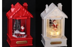 Casetta con musiche natalizie e luce led MIS.12X10 H19CM