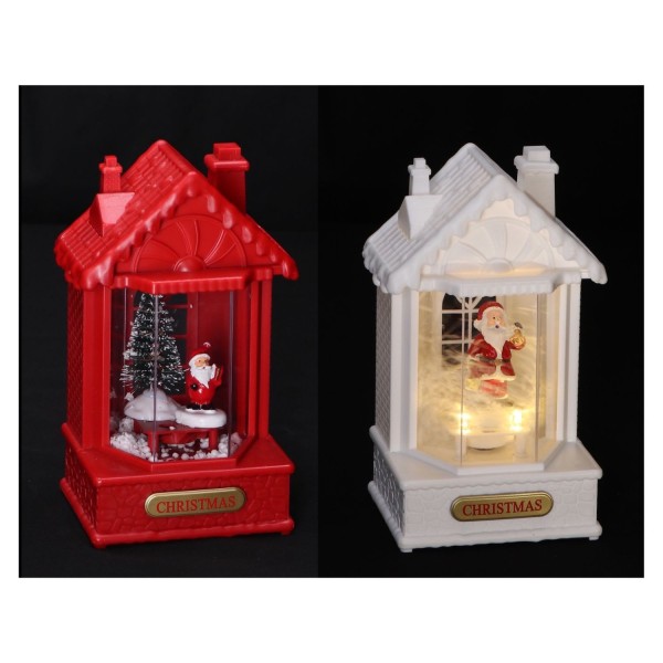 Casetta con musiche natalizie e luce led MIS.12X10 H19CM