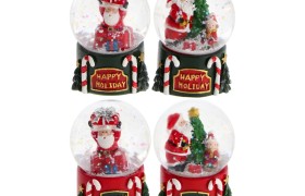 SET 12PZ Sfera natalizia su base resina ASS.4 DIAM.5 H7CM
