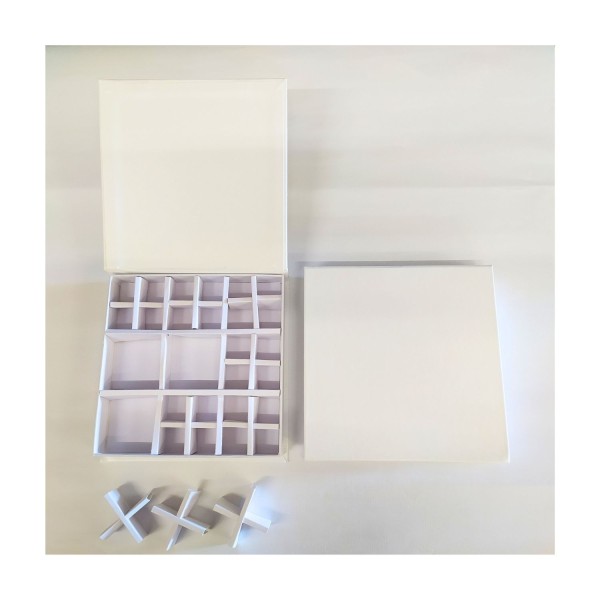 Scatola similpelle bianco latte con divisorio estraibile MIS22X22 H4CM