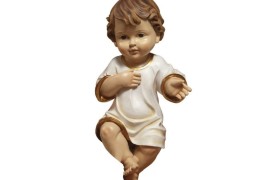 Gesù Bambino vestito in resina (steso) H 34