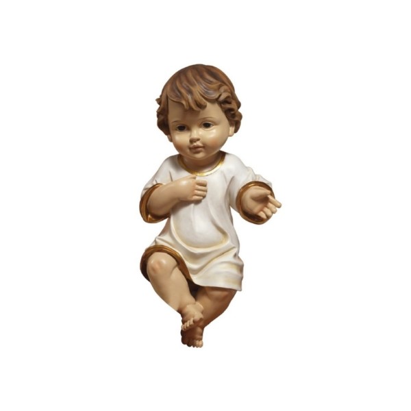 Gesù Bambino vestito in resina (steso) H 34