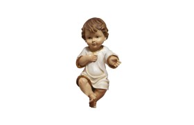 Gesù Bambino vestito in resina (steso) H 16