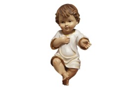 Gesù Bambino vestito in resina (steso) H 29