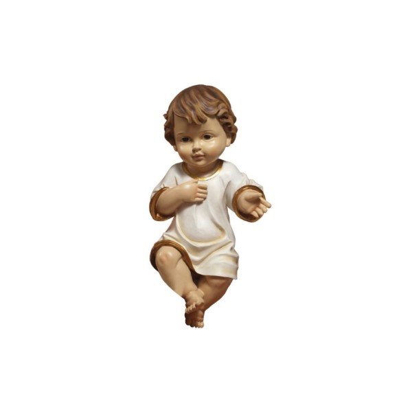 Gesù Bambino vestito in resina (steso) H 29