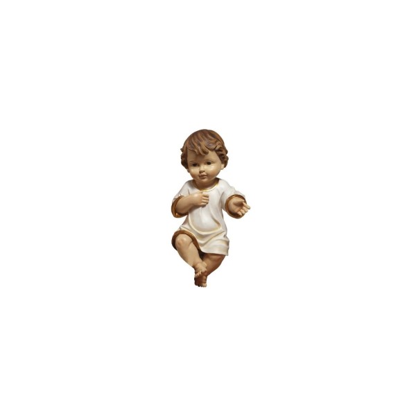 Gesù bambino resina con veste. CM 10.5