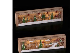 Calendario avvento MDF con luce led ASS.2 MIS.40X5 H11CM