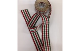 Nastro tessuto scozzese bordato  oro.MM65 MT15