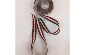 Nastro tessuto scozzese bordato  oro.MM25 MT15