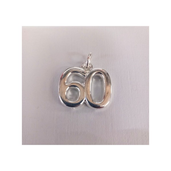 Ciondolo 60 ricoperto argento finitura lucida MIS.2,5X2CM MADE IN ITALY