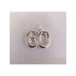 Ciondolo 60 ricoperto argento finitura lucida MIS.2,5X2CM MADE IN ITALY