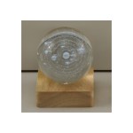 Sfera vetro pianeti su base quadrata luce led.MIS 8X8 H10CM