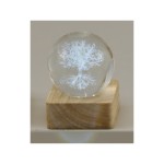 Sfera vetro albero vita su base quadrata con luce led MIS 6X6 H8CM