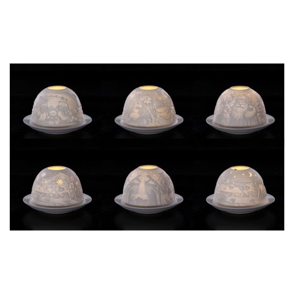Decorazione porcellana con luce led ASS.6 DIAM.12 H8CM