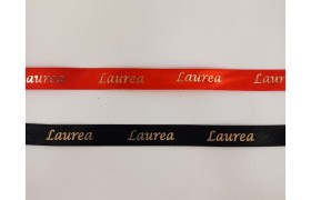 Nastro doppio raso con scritta laurea oro. MM 10 MT 25