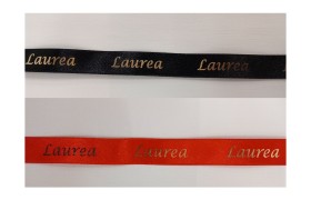 Nastro doppio raso con scritta laurea oro. MM 15 MT 25