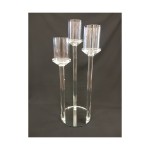 SET 3PZ p/candele vetro H43CM