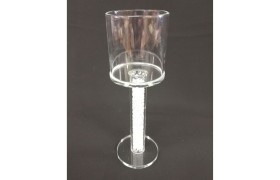 Candeliere vetro con gambo brillantini DIAM.6 H19CM