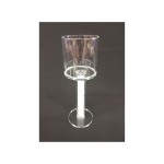 Candeliere vetro con gambo brillantini DIAM.6 H19CM