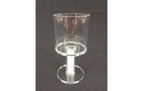 Candeliere vetro con gambo brillantini DIAM.6 H13CM