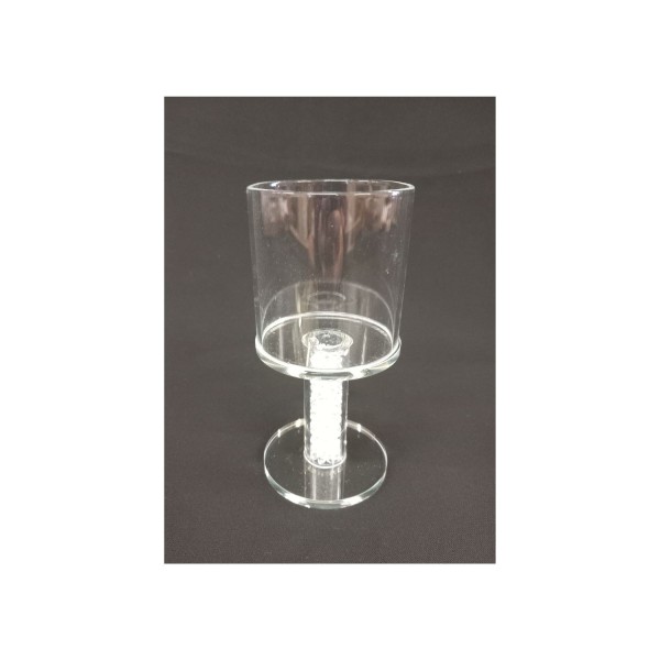 Candeliere vetro con gambo brillantini DIAM.6 H13CM